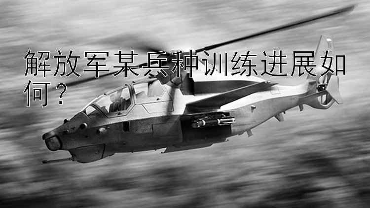 解放军某兵种训练进展如何？