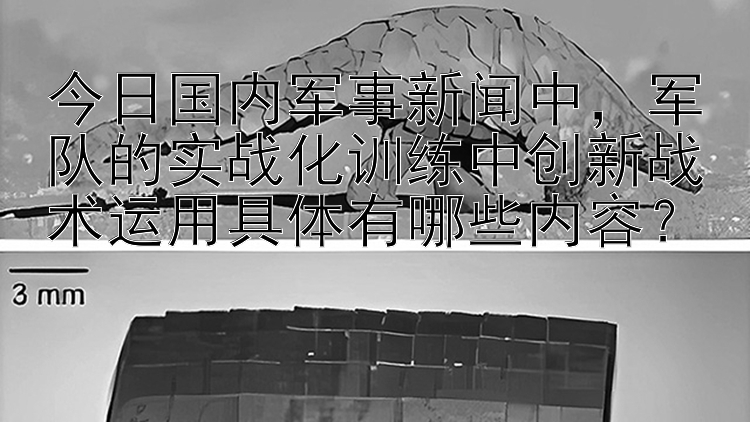 今日国内军事新闻中，军队的实战化训练中创新战术运用具体有哪些内容？